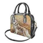 Vintage Alaskan Malamute Print Shoulder Handbag