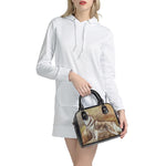 Vintage Alaskan Malamute Print Shoulder Handbag