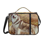 Vintage Alaskan Malamute Print Shoulder Strap Bible Bag