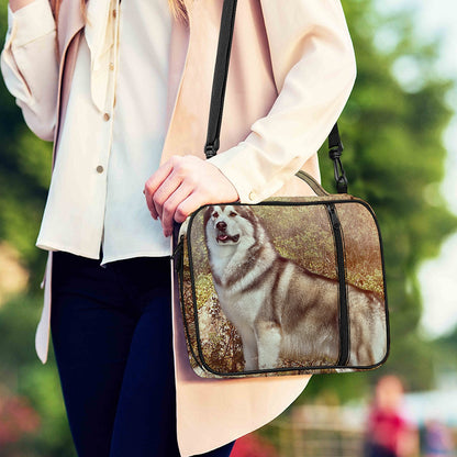 Vintage Alaskan Malamute Print Shoulder Strap Bible Bag
