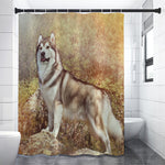 Vintage Alaskan Malamute Print Shower Curtain