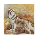 Vintage Alaskan Malamute Print Silk Bandana