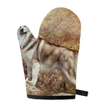Vintage Alaskan Malamute Print Single Oven Mitt