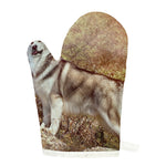 Vintage Alaskan Malamute Print Single Oven Mitt