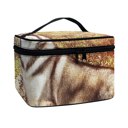 Vintage Alaskan Malamute Print Travel Makeup Bag