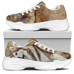Vintage Alaskan Malamute Print White Chunky Shoes