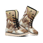 Vintage Alaskan Malamute Print Winter Boots