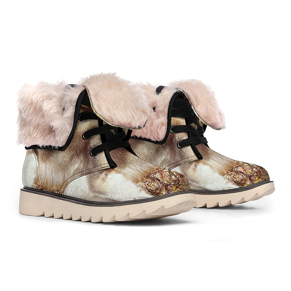 Vintage Alaskan Malamute Print Winter Boots