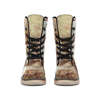 Vintage Alaskan Malamute Print Winter Boots