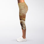 Vintage Alaskan Malamute Print Women's Capri Leggings