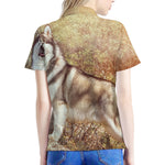 Vintage Alaskan Malamute Print Women's Polo Shirt