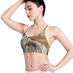 Vintage Alaskan Malamute Print Women's Sports Bra
