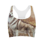 Vintage Alaskan Malamute Print Women's Sports Bra