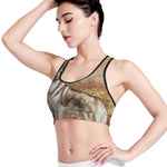Vintage Alaskan Malamute Print Women's Sports Bra