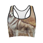Vintage Alaskan Malamute Print Women's Sports Bra