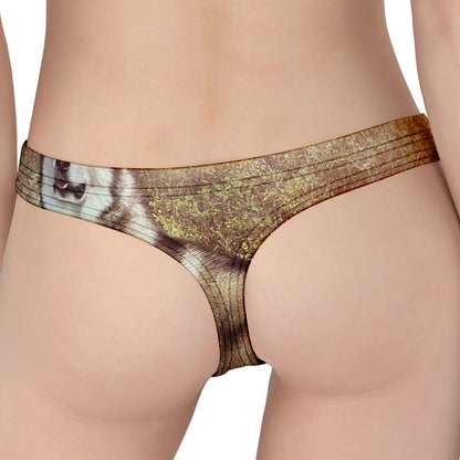 Vintage Alaskan Malamute Print Women's Thong