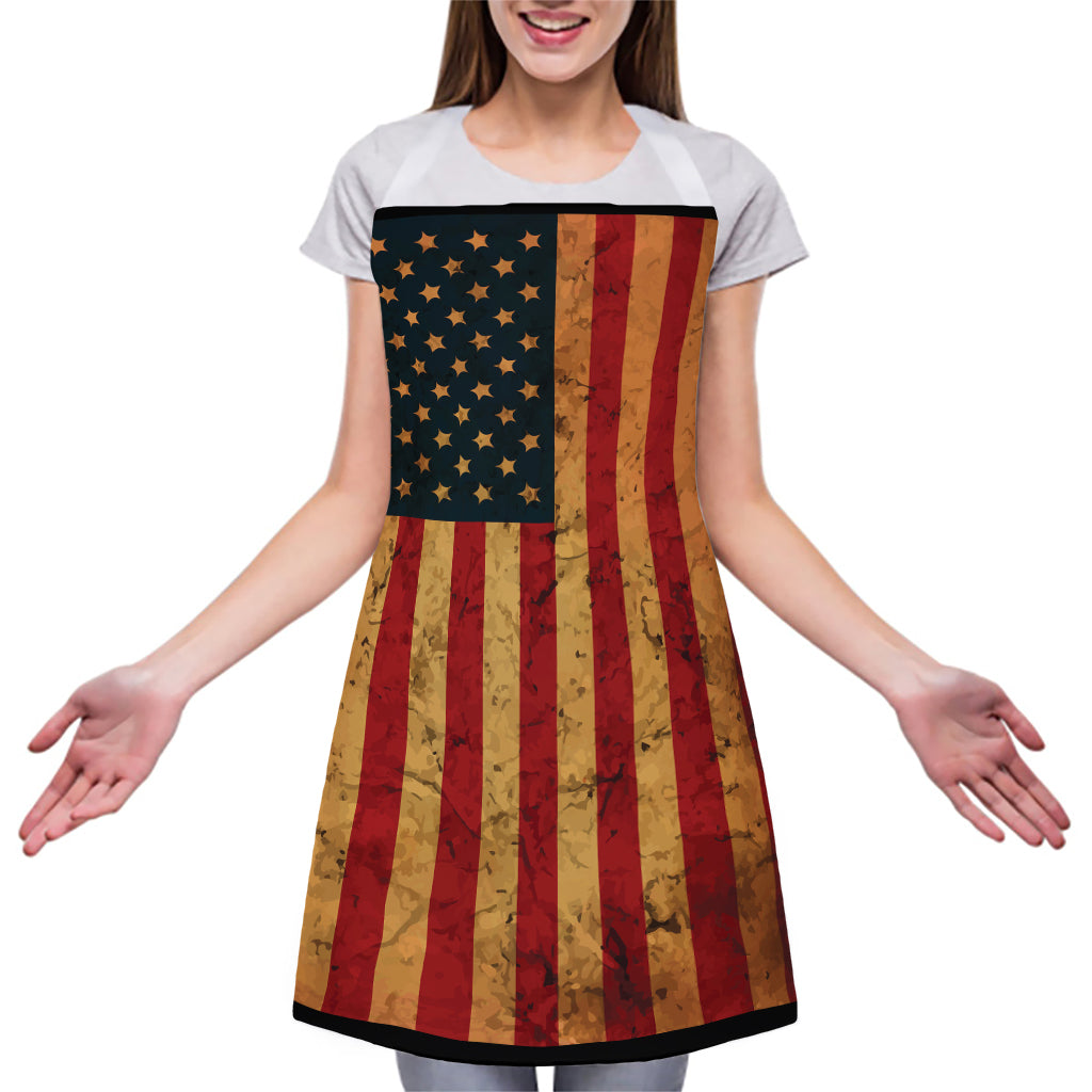 Vintage American Flag Print Adjustable Apron