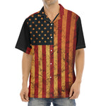 Vintage American Flag Print Aloha Shirt