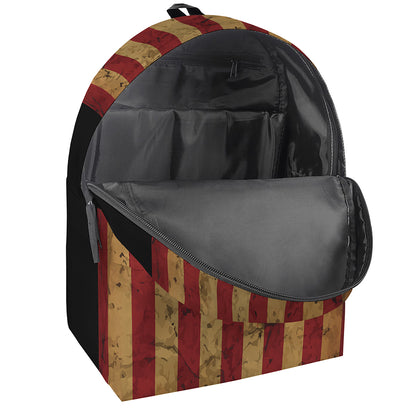Vintage American Flag Print Backpack