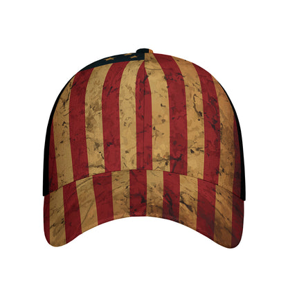 Vintage American Flag Print Baseball Cap