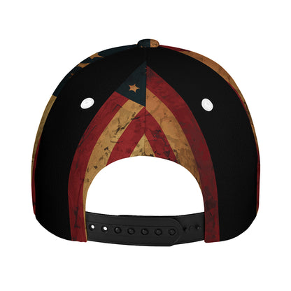 Vintage American Flag Print Baseball Cap