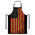 Vintage American Flag Print Bib Apron With Pocket