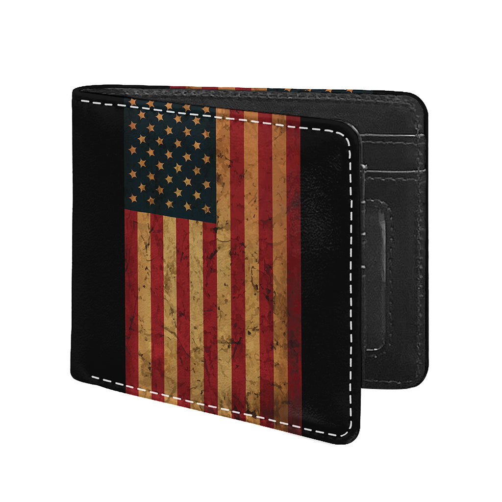 Vintage American Flag Print Bifold Wallet