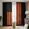 Vintage American Flag Print Blackout Pencil Pleat Curtains