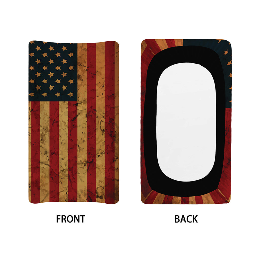 Vintage American Flag Print Changing Pad Cover