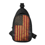 Vintage American Flag Print Chest Bag
