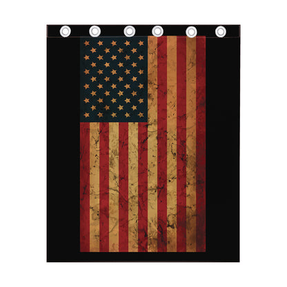 Vintage American Flag Print Curtain
