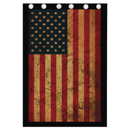 Vintage American Flag Print Curtain