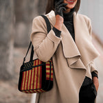 Vintage American Flag Print Double Strap Bible Bag