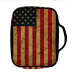 Vintage American Flag Print Front Pocket Bible Bag