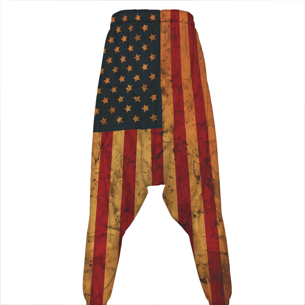 Vintage American Flag Print Hammer Pants
