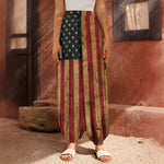 Vintage American Flag Print Harem Pants