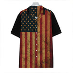 Vintage American Flag Print Hawaiian Shirt