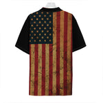 Vintage American Flag Print Hawaiian Shirt