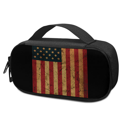 Vintage American Flag Print Insulin Cooler Travel Case