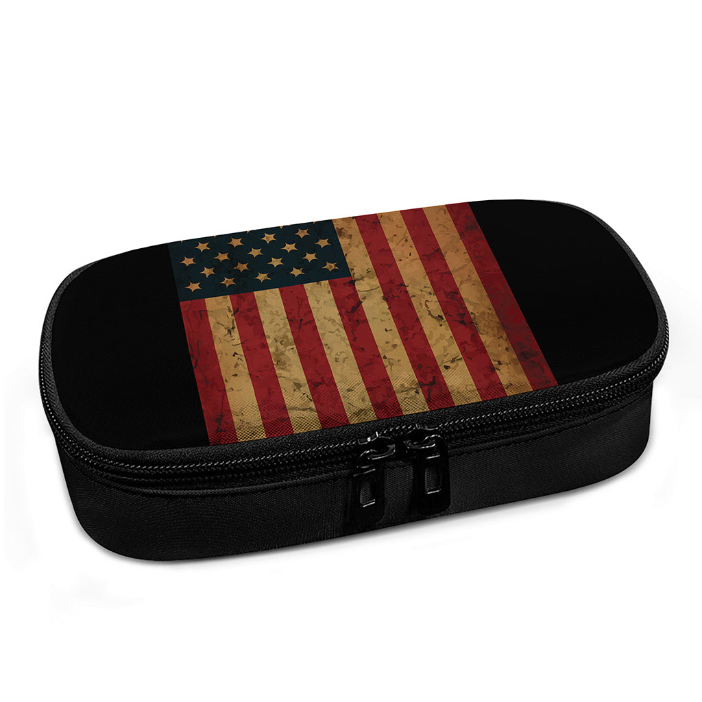 Vintage American Flag Print Insulin Cooler Travel Case