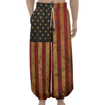 Vintage American Flag Print Lantern Pants