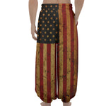 Vintage American Flag Print Lantern Pants