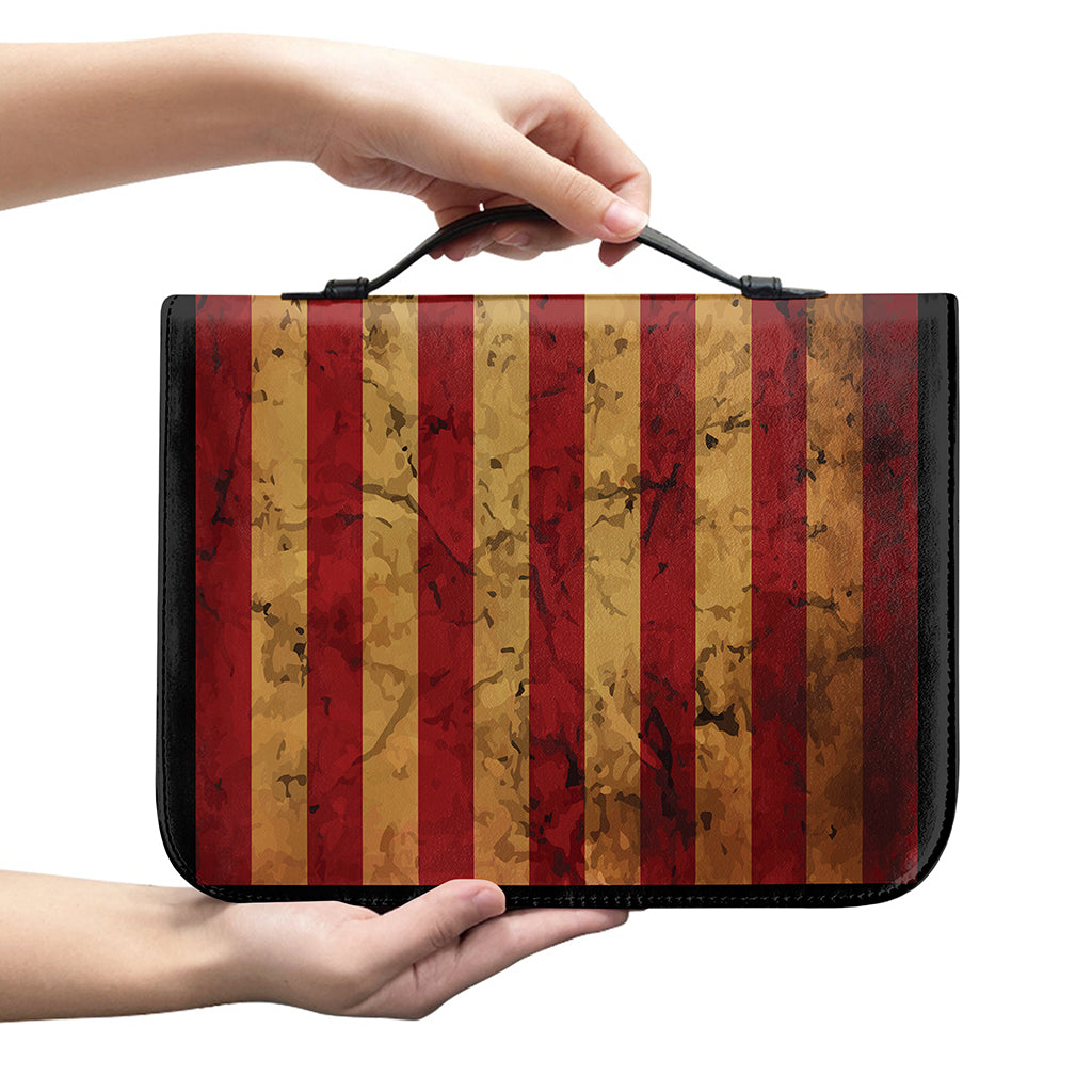 Vintage American Flag Print Leather Bible Cover