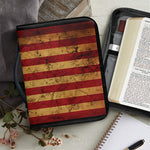 Vintage American Flag Print Leather Bible Cover