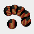 Vintage American Flag Print Leather Coaster Set