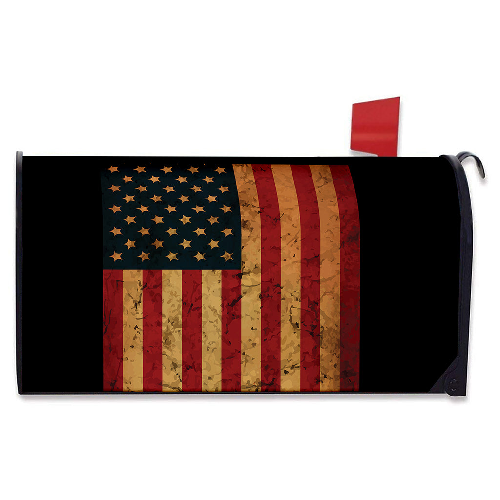 Vintage American Flag Print Mailbox Cover