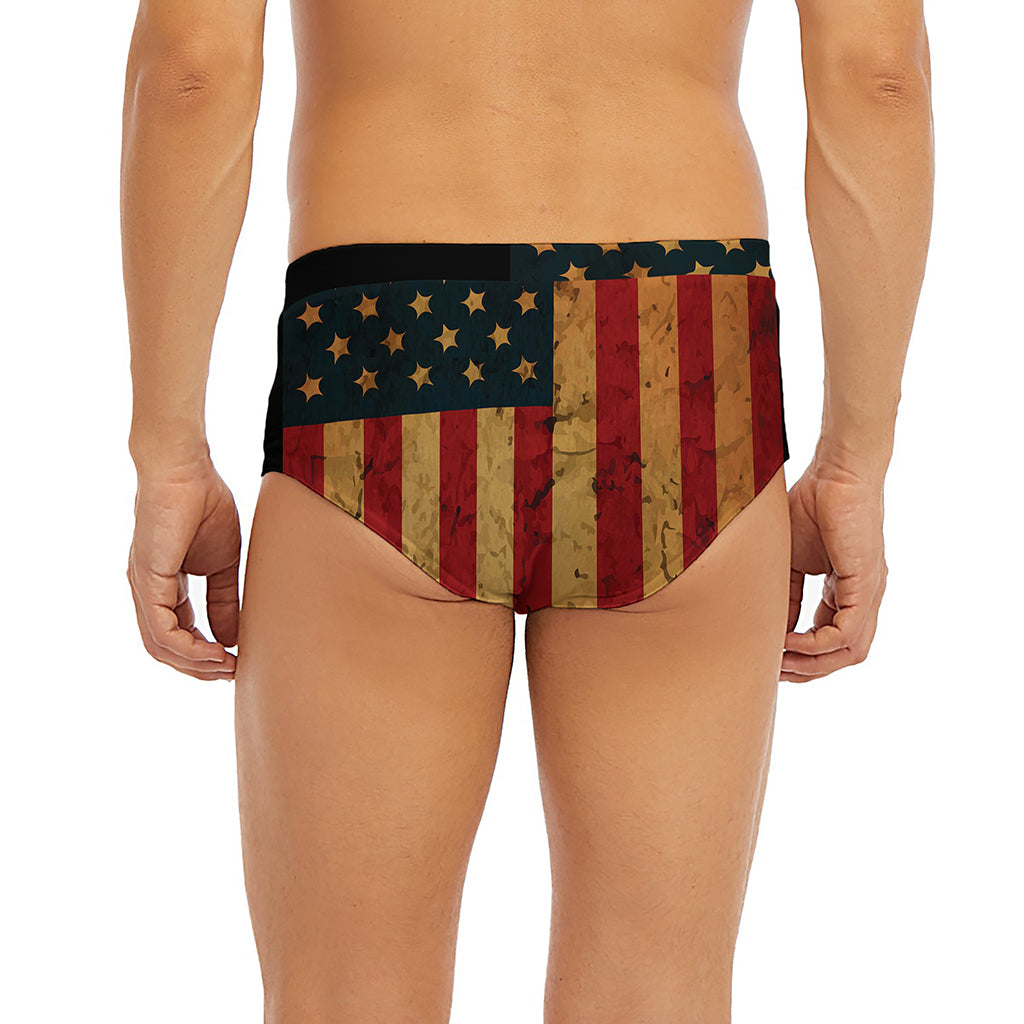 Vintage American Flag Print Men's Briefs