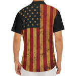 Vintage American Flag Print Men's Deep V-Neck Shirt