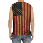Vintage American Flag Print Men's Fitness Tank Top