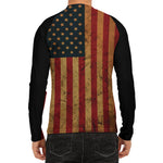 Vintage American Flag Print Men's Long Sleeve Rash Guard